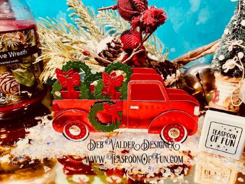 Vintage Truck for the Holidays. All products can be purchased in our Teaspoon Of Fun Paper Crafting Shop at www.TeaspoonOfFun.com/SHOP.