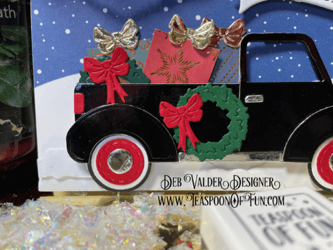 Vintage Truck for the Holidays. All products can be purchased in our Teaspoon Of Fun Paper Crafting Shop at www.TeaspoonOfFun.com/SHOP.