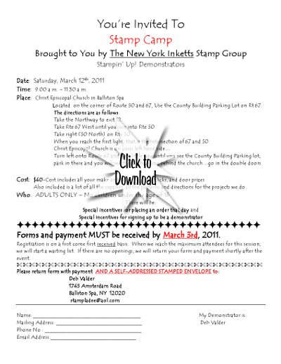 Stamp Camp is coming up!!!