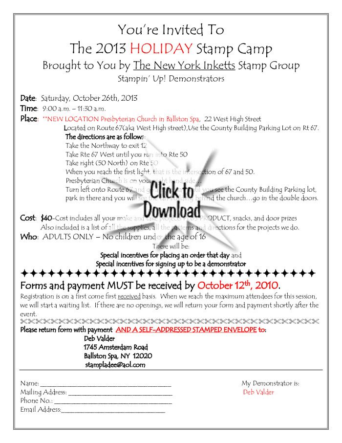 Holiday Stamp Camp Soiree with Deb Valder