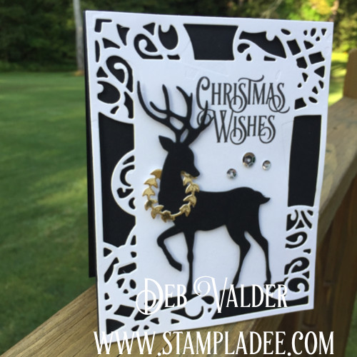 Dashing Deer a Quick and Elegant Christmas Card with Deb Valder