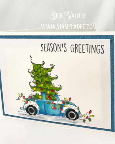 Volkswagen Christmas Bug is an adorable Christmas stamp. All products can be found in our Teaspoon of Fun Shoppe.