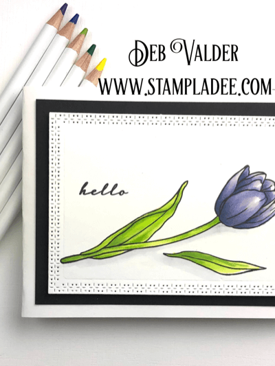 Single watercolored tulip card