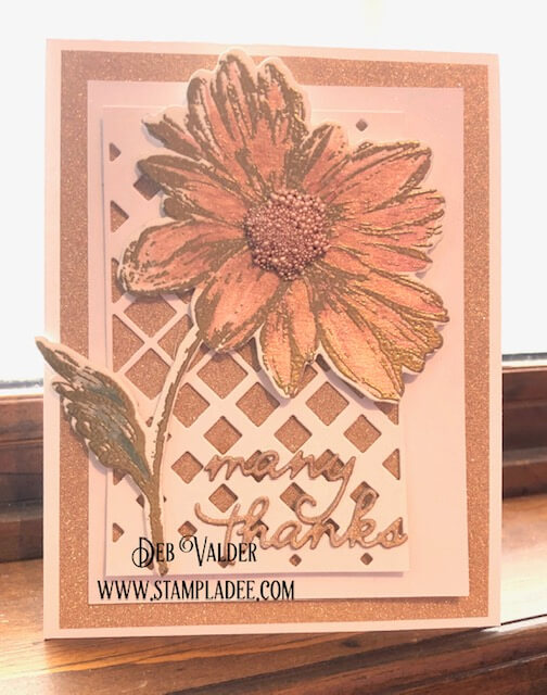 Radiant Flower from Penny Black with Prills for a thank you card.