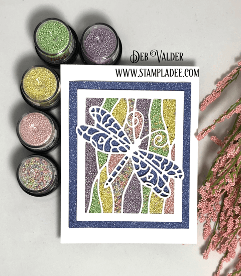 Mosaic Dragonfly Frame filled with Prills