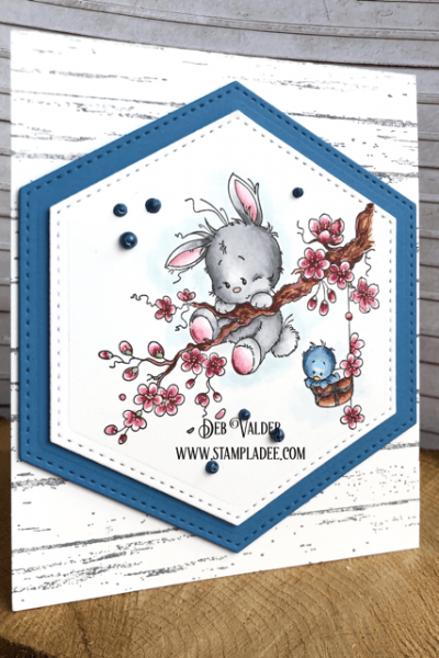 This whimsical Springtime Bunny is hanging around.