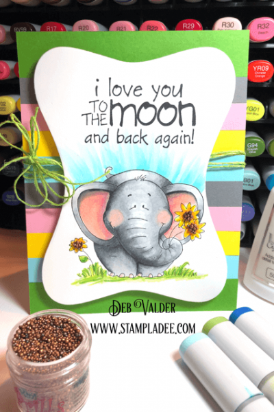 I love you to the Moon and Back with a well rounded elephant