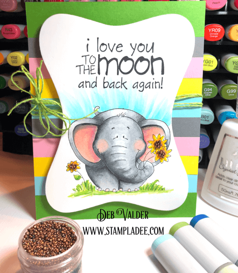 I love you to the Moon and Back with a well rounded elephant