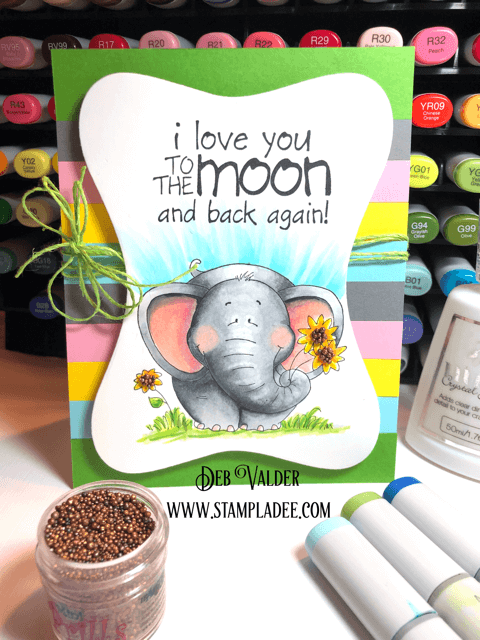 I love you to the Moon and Back with a well rounded elephant