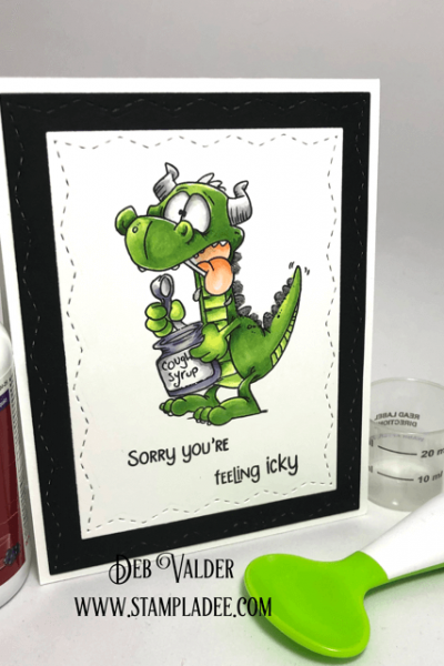 Get Well Dragons is a feeling icky kind of stamp