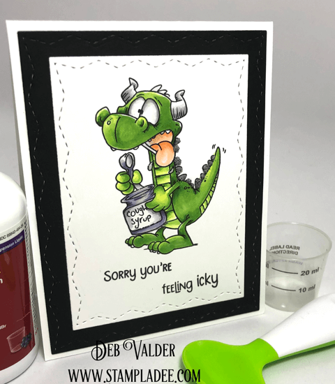 Get Well Dragons is a feeling icky kind of stamp