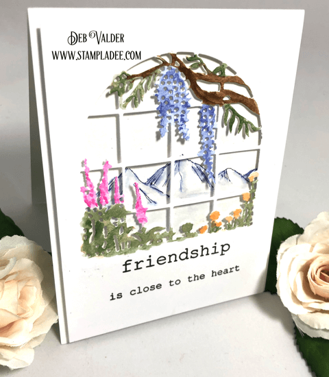 Watercolor Window on the Garden scenery card
