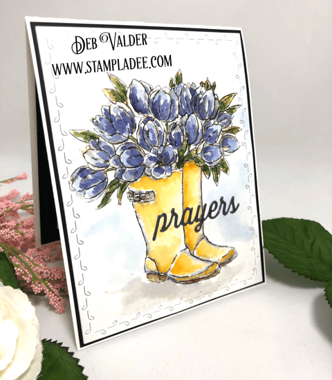Learn to watercolor with markers, boots and tulips