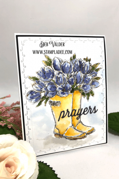 Learn to watercolor with markers, boots and tulips