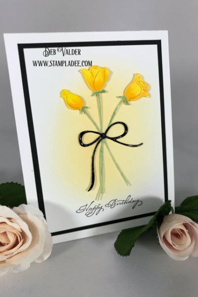Yellow Rose Bouquet is a very fast card to create.