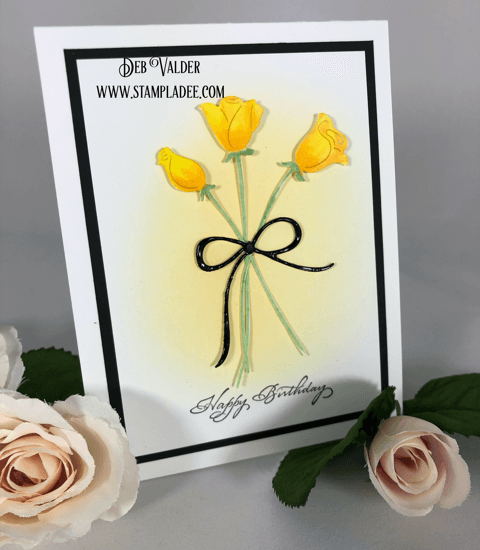 Yellow Rose Bouquet is a very fast card to create.