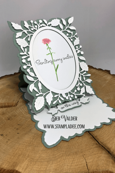 Adriana Pop Up Easel with Get Well Teddy carnation