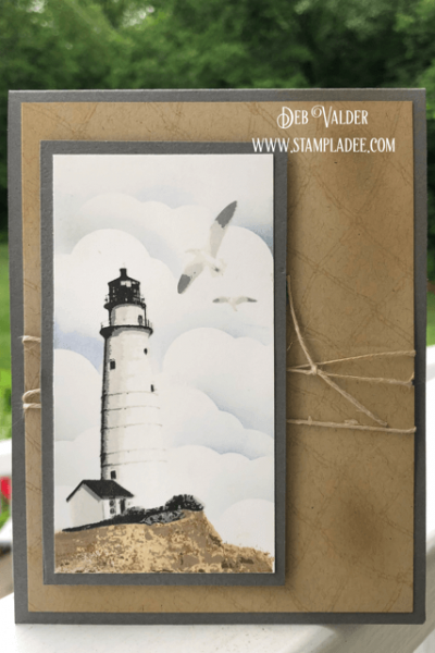 Seaside Lighthouse at High Tide is a gorgeous multi-level stamp set