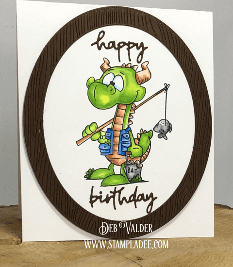 Fish fear me in this stamp set called Fishing Dragons, Happy Birthday!