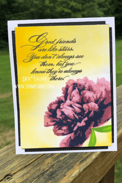 This is WOW Grand Peony card is a multi-level stamp set that is so realistic in our Teaspoon of Fun Shoppe.