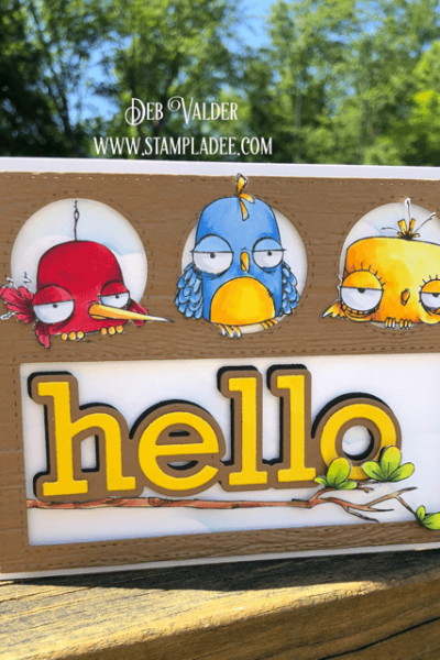 Oddball Peekaboo Card done with the Oddball Birds and Peekaboo Window die