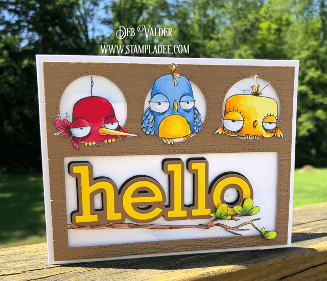 Oddball Peekaboo Card done with the Oddball Birds and Peekaboo Window die