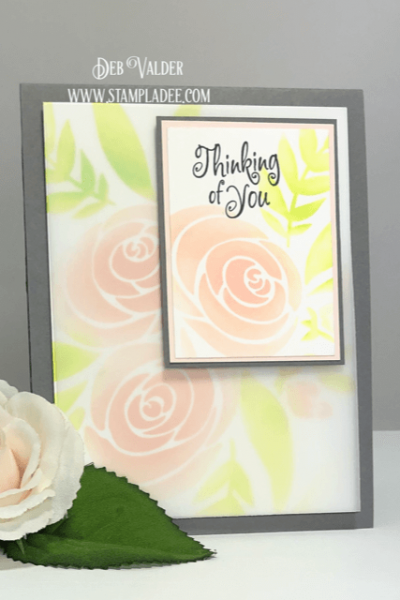 Soft Vellum Roses (the stencil) can be found in our Shoppe - Teaspoon of Fun
