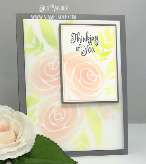 Soft Vellum Roses (the stencil) can be found in our Shoppe - Teaspoon of Fun