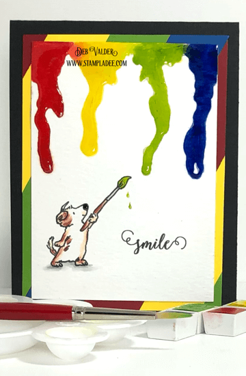 Dripping Paint Technique using Anita Jeram's stamp collection. All products can be found in our Teaspoon of Fun Shoppe.