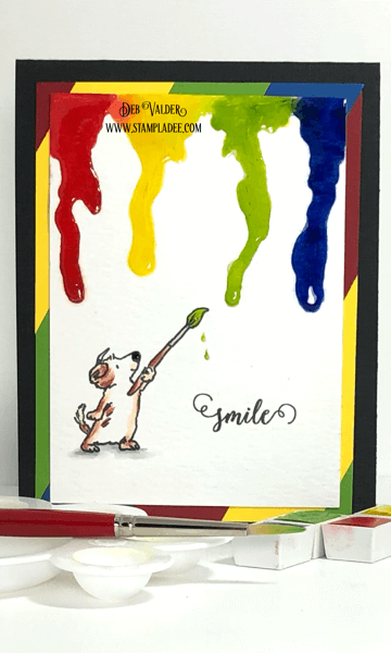 Dripping Paint Technique using Anita Jeram's stamp collection. All products can be found in our Teaspoon of Fun Shoppe.