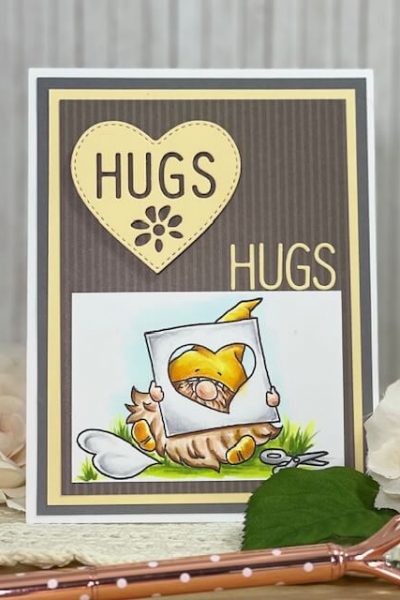 Sending Love and Hugs is a cute gnome set and die. All products can be found in our Teaspoon of Fun Shoppe.