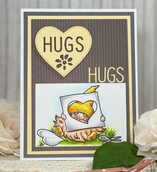Sending Love and Hugs is a cute gnome set and die. All products can be found in our Teaspoon of Fun Shoppe.