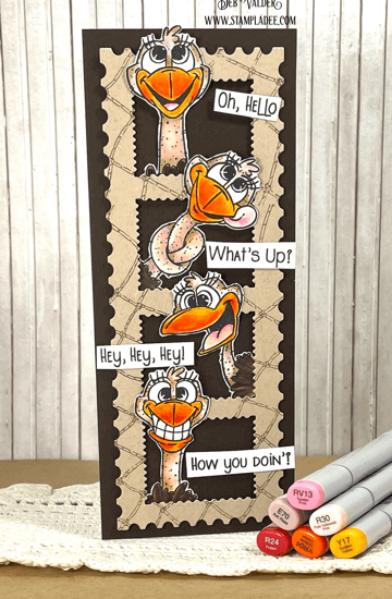Slimline Ostrich-sized is an adorable card using Hey Ostrich. All products can be found in our Teaspoon of Fun Shoppe.