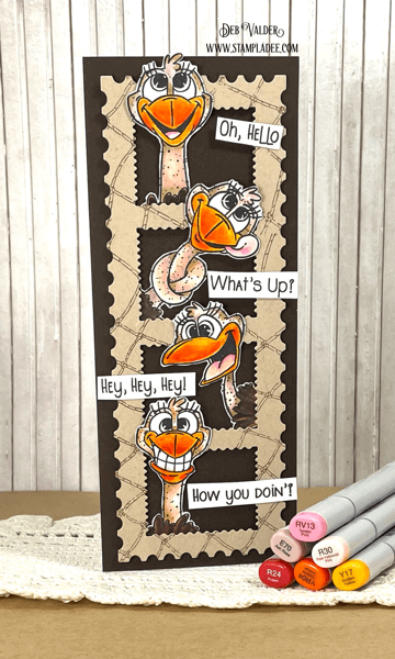 Slimline Ostrich-sized is an adorable card using Hey Ostrich. All products can be found in our Teaspoon of Fun Shoppe.