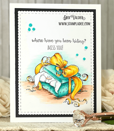 Miss You Peekaboo Bunny Stuffie. All products can be found in our Teaspoon of Fun Shoppe.