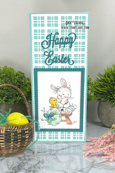 Easter Bunny Trellis Card. All products used can be found in our Teaspoon of Fun Shoppe. at www.TeaspoonOfFun.com/SHOP