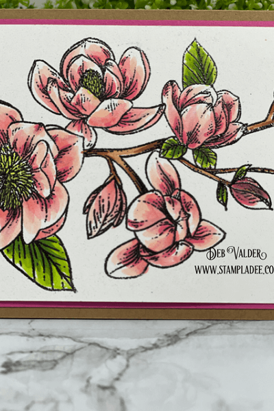Spring Magnolia Card Kit is the newest kit in our Shoppe. All products can be found in our Teaspoon of Fun Shoppe.