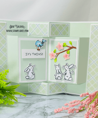 Storybook Popup Card Tutorial using the Bunnies & Robin Stamp combo. All products can be found in our Teaspoon of Fun Shoppe at www.TeaspoonOfFun.com/SHOP