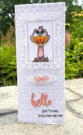 Hello Sweet Ostrich. All products for this card can be found in our Teaspoon of Fun Shoppe at www.TeaspoonOfFun.com/SHOP
