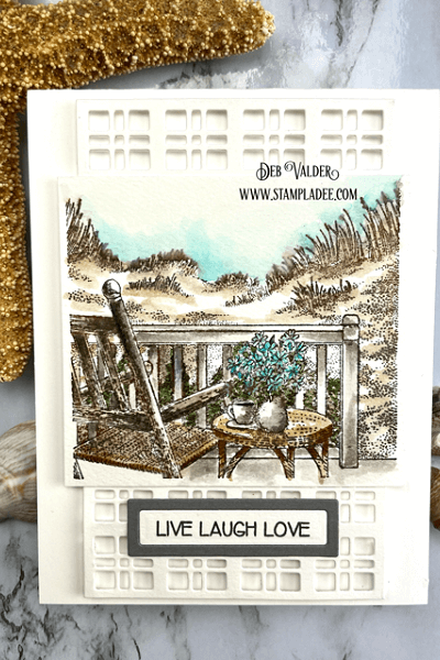High Tide Beach Watercolor card. All products can be found in our Teaspoon of Fun Shop at www.TeaspoonOfFun.com/SHOP