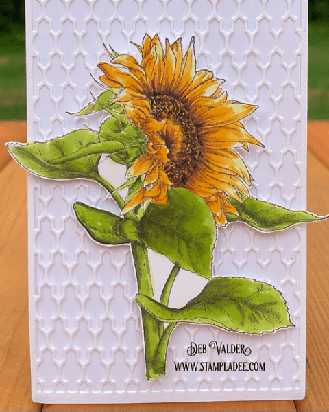 The Copic Sunflower is so pretty. All products can be found in our Teaspoon of Fun shop at www.TeaspoonOfFun.com/SHOP