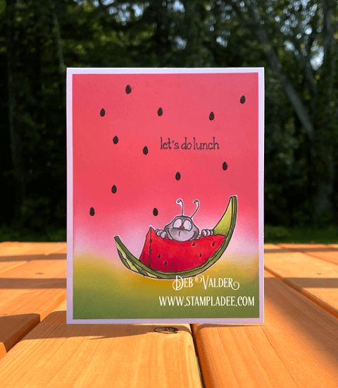 Wobble Watermelon Ant Picnic. All products for this card can be found in our Teaspoon of Fun Shop at www.TeaspoonOfFun.com/SHOP
