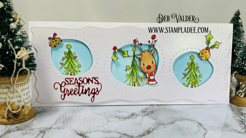 Christmas Peekaboo Reindeer wobble card. All products can be found in our Teaspoon of Fun Shop at www.TeaspoonOfFun.com/SHOP