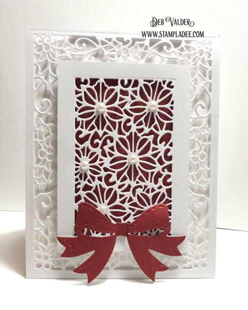Binge on the Sale with a Holly Poinsettia. All products can be found in our Teaspoon of Fun Paper Crafting Shop at www.TeaspoonOfFun.com/SHOP