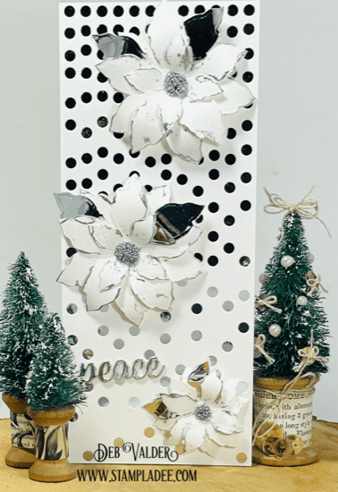 Elegant Silver and White Poinsettia. All products can be found in our Teaspoon of Fun Shop at www.TeaspoonOfFun.com/shop