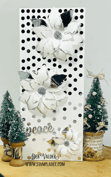 Elegant Silver and White Poinsettia. All products can be found in our Teaspoon of Fun Shop at www.TeaspoonOfFun.com/shop