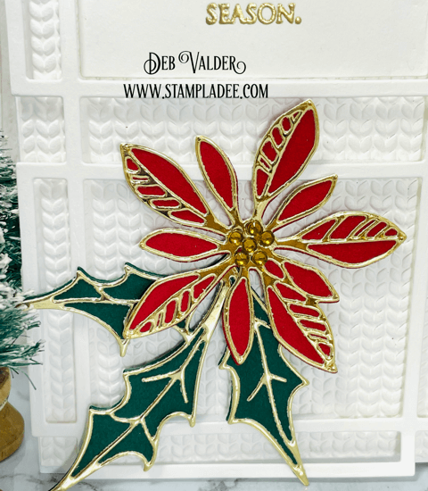 A Warm Elegant Poinsettia. All products can be found in our Teaspoon of Fun Shop at www.TeaspoonOfFun.com/SHOP
