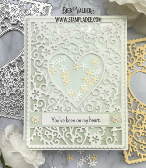 Flowery Heart Frame Card. All products can be found in our Teaspoon of Fun Shop at www.TeaspoonOfFun.com/SHOP