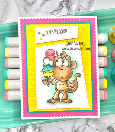 Monkey Sundae is the Scoop. All products can be purchased in our Teaspoon Of Fun Paper Crafting Shop at www.TeaspoonOfFun.com/shop.
