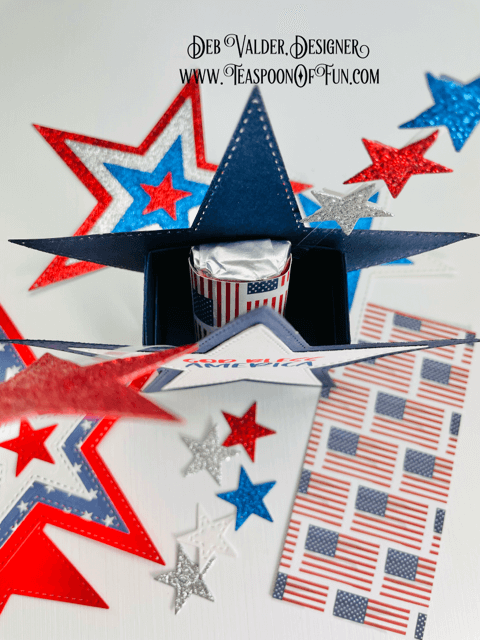 Star Spangled Gift Tutorial. All products can be found in our Teaspoon of Fun Papercrafting shop at www.TeaspoonOfFun.com/SHOP